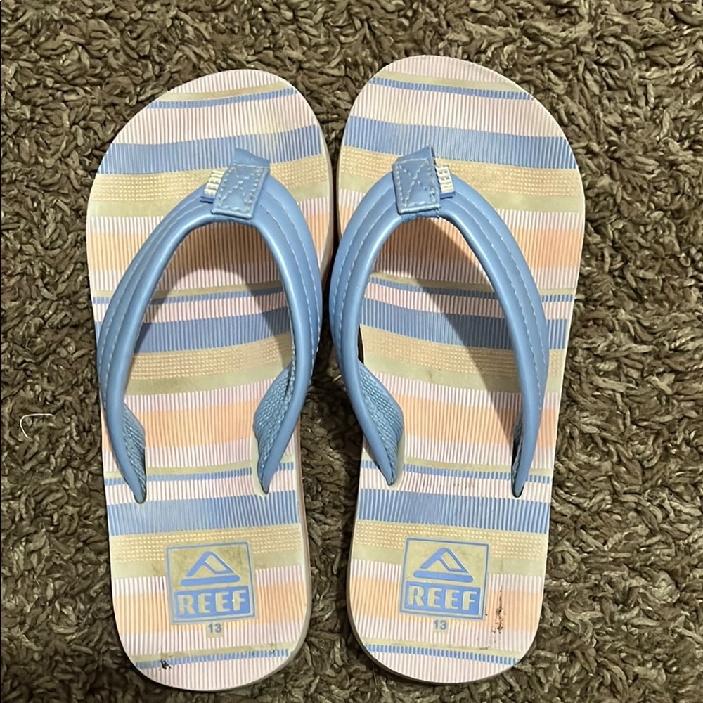 Reef Kids' Blue and Tan Flip Flops